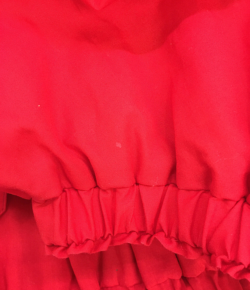 noir kei ninomiya パフスリーブワンピース レッド 25SS 3O-O009 レディース SIZE M ノワールケイニノミヤ