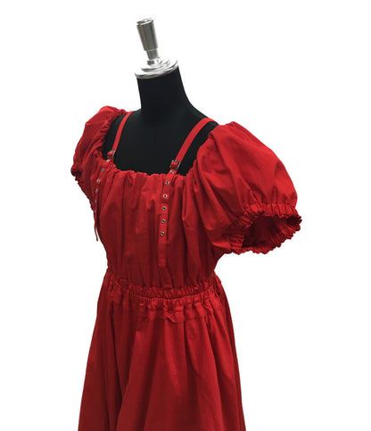 ノワールケイニノミヤ パフスリーブワンピース レッド 25SS 3O-O009 レディース SIZE M noir kei ninomiya