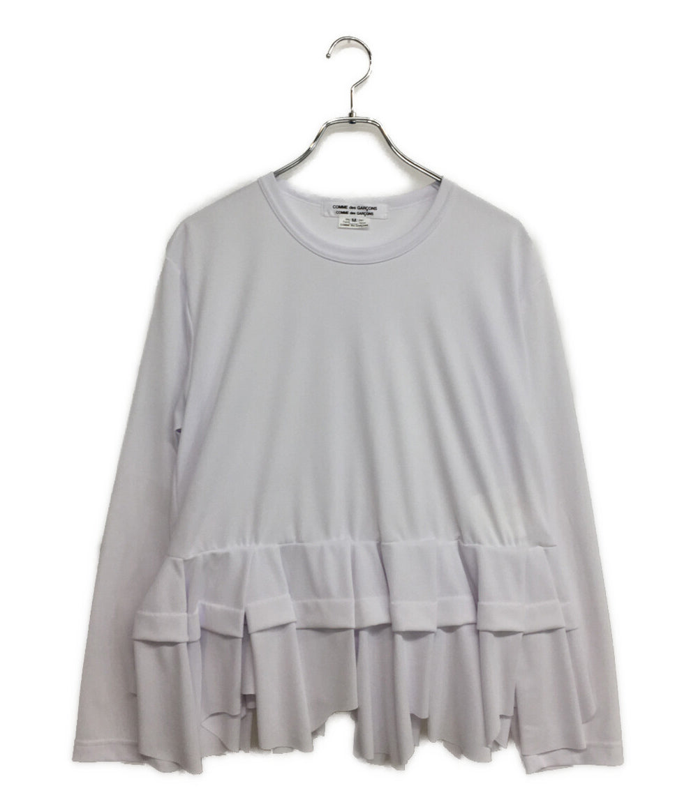 コムデギャルソン コムデギャルソン 美品 ポリエステルフリルLSカットソー 25SS RO-T007 レディース SIZE M COMME des GARCONS COMME des GARCONS