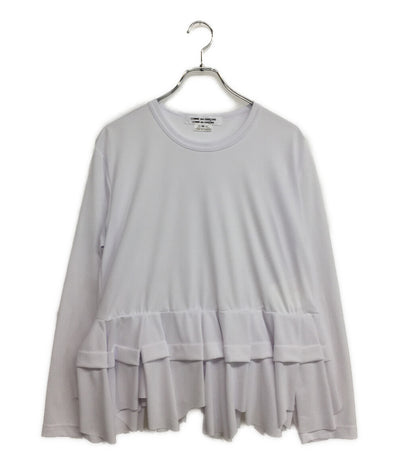 コムデギャルソン コムデギャルソン 美品 ポリエステルフリルLSカットソー 25SS RO-T007 レディース SIZE M COMME des GARCONS COMME des GARCONS