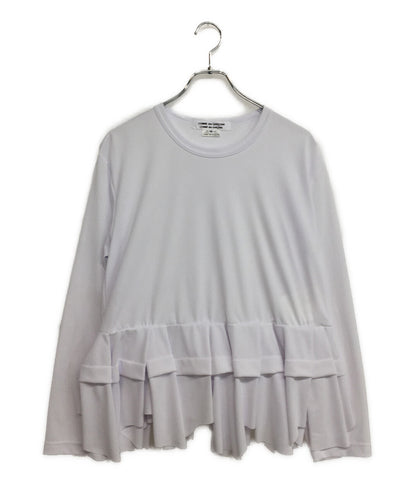 コムデギャルソン コムデギャルソン 美品 ポリエステルフリルLSカットソー 25SS RO-T007 レディース SIZE M COMME des GARCONS COMME des GARCONS