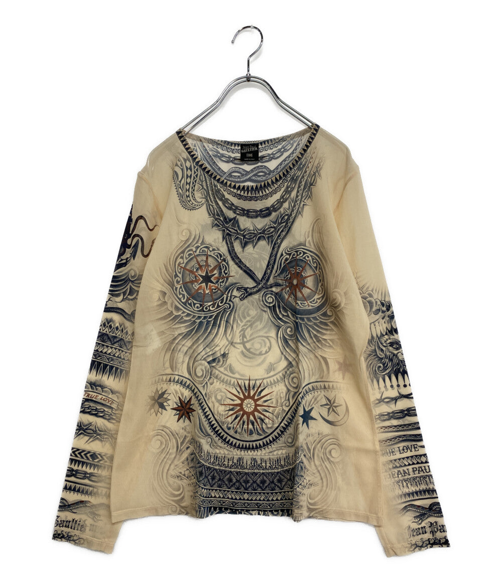 Jean Paul GAULTIER FEMME ジャンポールゴルチエフェム カットソー タトゥーパワーネット THJB-KM2-2043 レディース SIZE 44