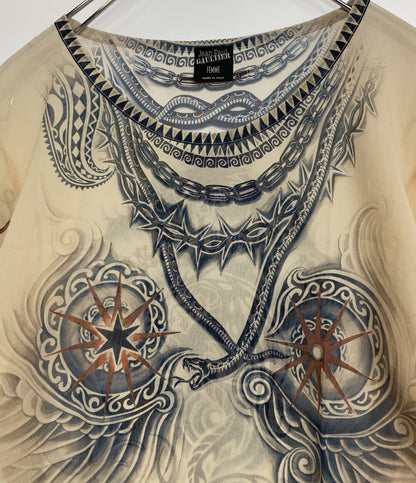 Jean Paul GAULTIER FEMME ジャンポールゴルチエフェム カットソー タトゥーパワーネット THJB-KM2-2043 レディース SIZE 44
