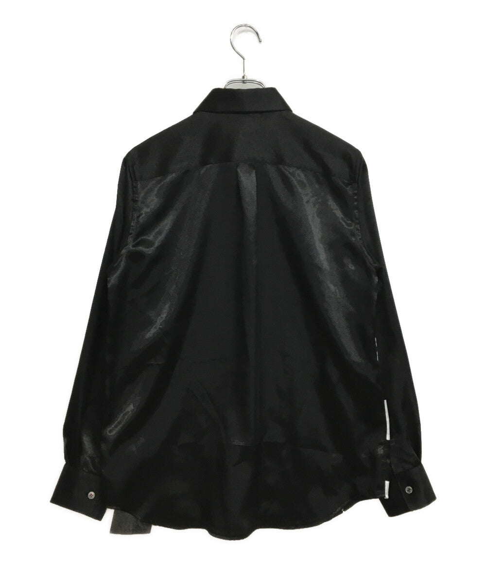 美品 COMME des GARCONS COMME des GARCONS ブロックチェックポリエステル長袖シャツ 25SS RO-B006 レディース SIZE M コムデギャルソン コムデギャルソン