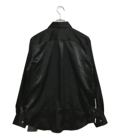 美品 COMME des GARCONS COMME des GARCONS ブロックチェックポリエステル長袖シャツ 25SS RO-B006 レディース SIZE M コムデギャルソン コムデギャルソン