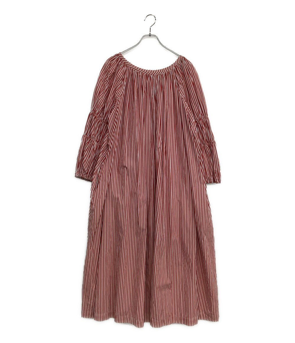 コムデギャルソン コムデギャルソン 長袖ワンピース 袖ギャザーストライプ 21SS RG-O013 レディース SIZE S COMME des GARCONS COMME des GARCONS