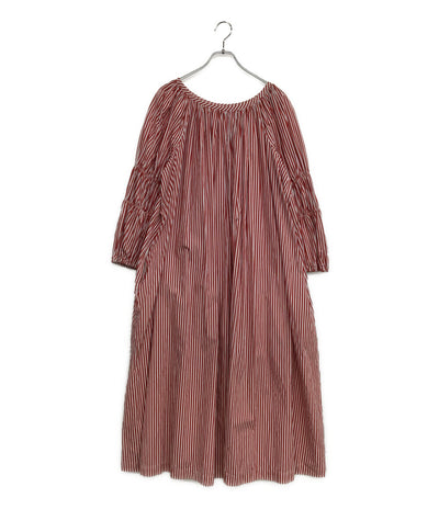 コムデギャルソン コムデギャルソン 長袖ワンピース 袖ギャザーストライプ 21SS RG-O013 レディース SIZE S COMME des GARCONS COMME des GARCONS