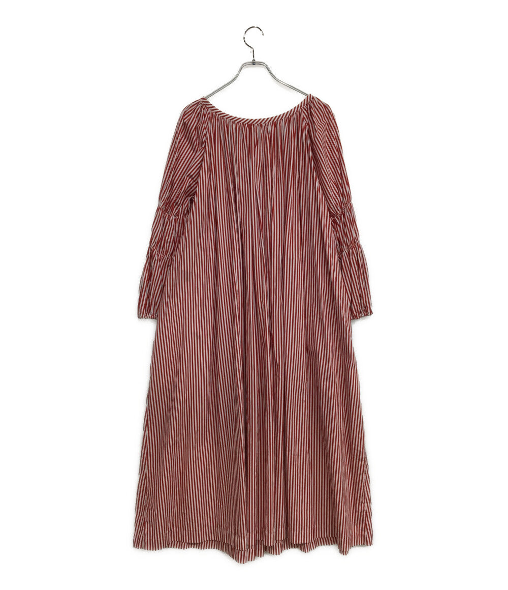 コムデギャルソン コムデギャルソン 長袖ワンピース 袖ギャザーストライプ 21SS RG-O013 レディース SIZE S COMME des GARCONS COMME des GARCONS