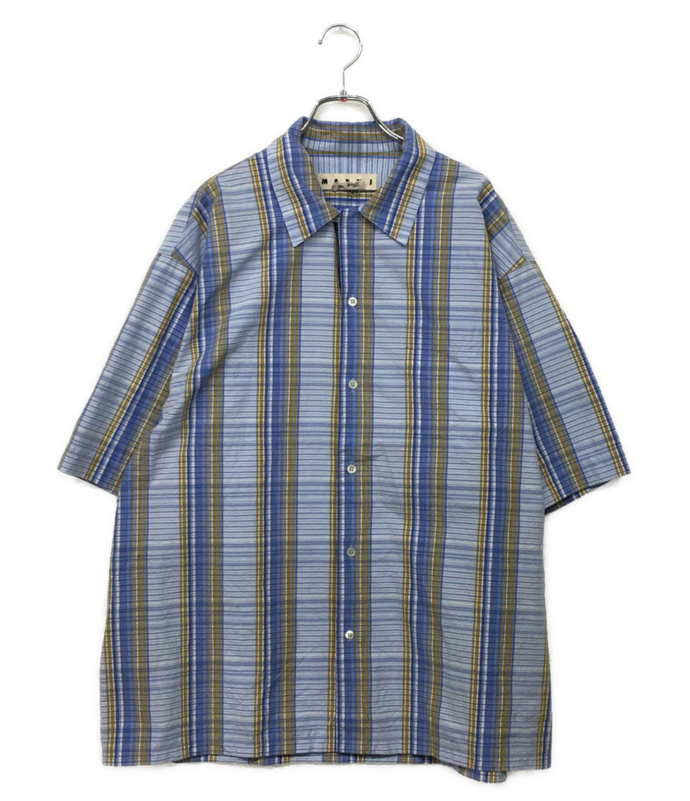 MARNI ストライプオープンカラー半袖シャツ 19AW CUMU0054A0 レディース SIZE 52 マルニ