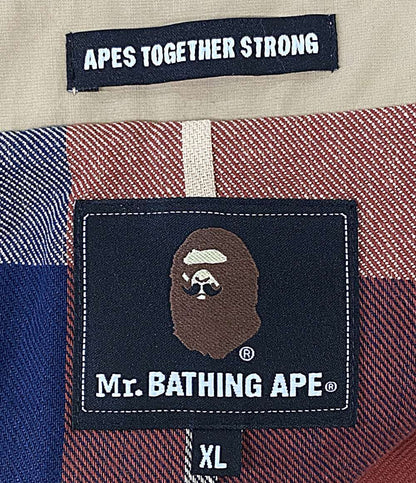 A BATHING APE 裏地チェックステンカラーコート メンズ SIZE XL アベイシングエイプ