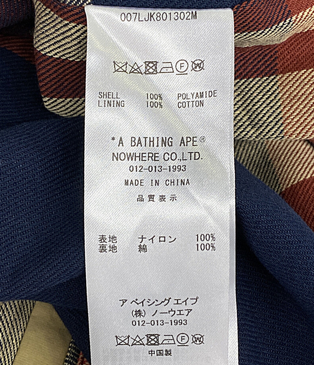 アベイシングエイプ 裏地チェックステンカラーコート メンズ SIZE XL A BATHING APE