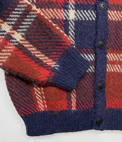 アベイシングエイプ チェックカーディガン ロゴ刺繍 メンズ SIZE XL A BATHING APE