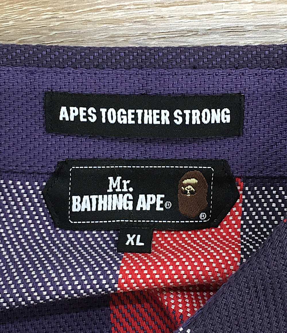 アベイシングエイプ 美品 長袖チェックシャツ 007SHK801301M メンズ SIZE XL A BATHING APE
