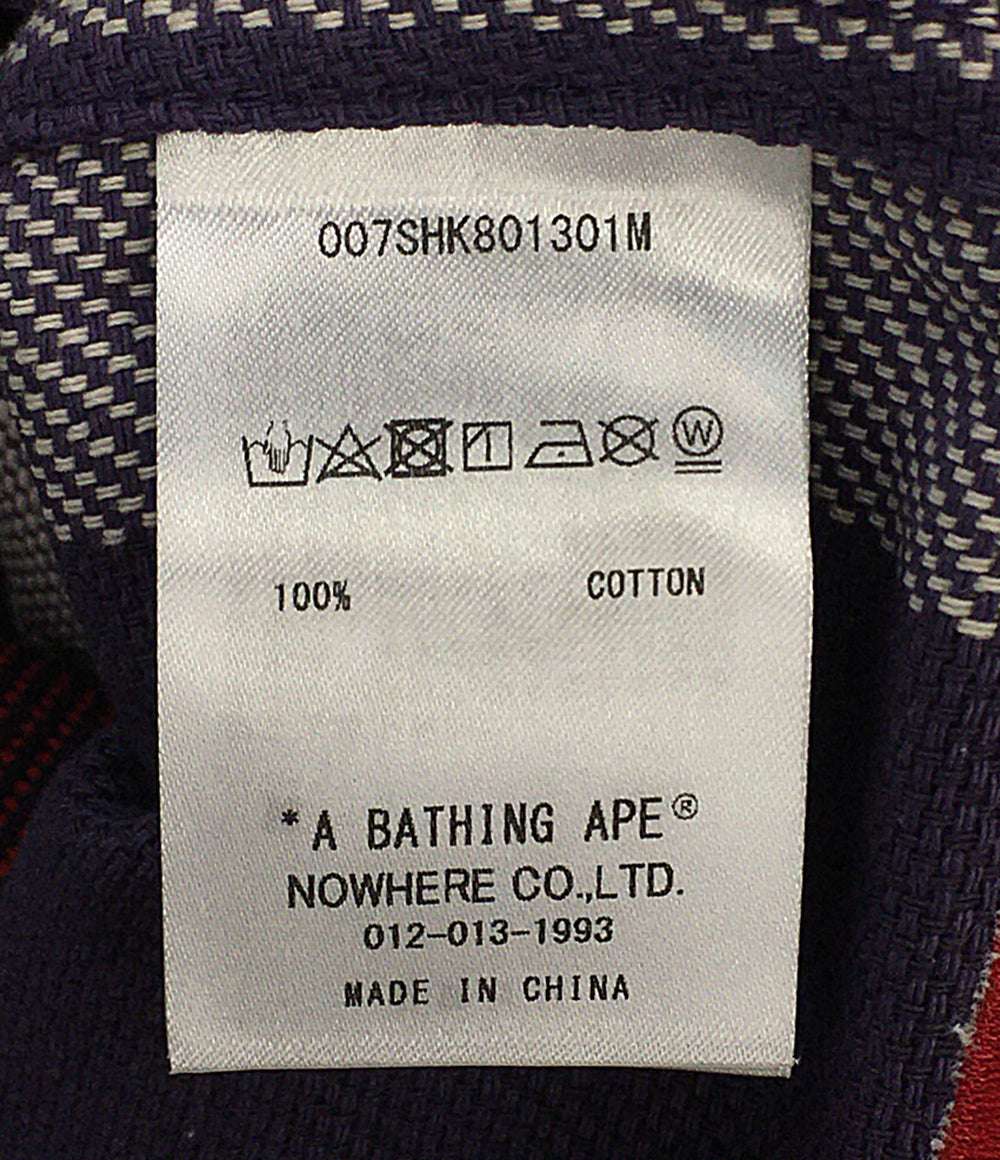 アベイシングエイプ 美品 長袖チェックシャツ 007SHK801301M メンズ SIZE XL A BATHING APE