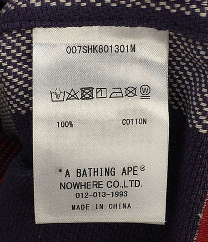 アベイシングエイプ 美品 長袖チェックシャツ 007SHK801301M メンズ SIZE XL A BATHING APE