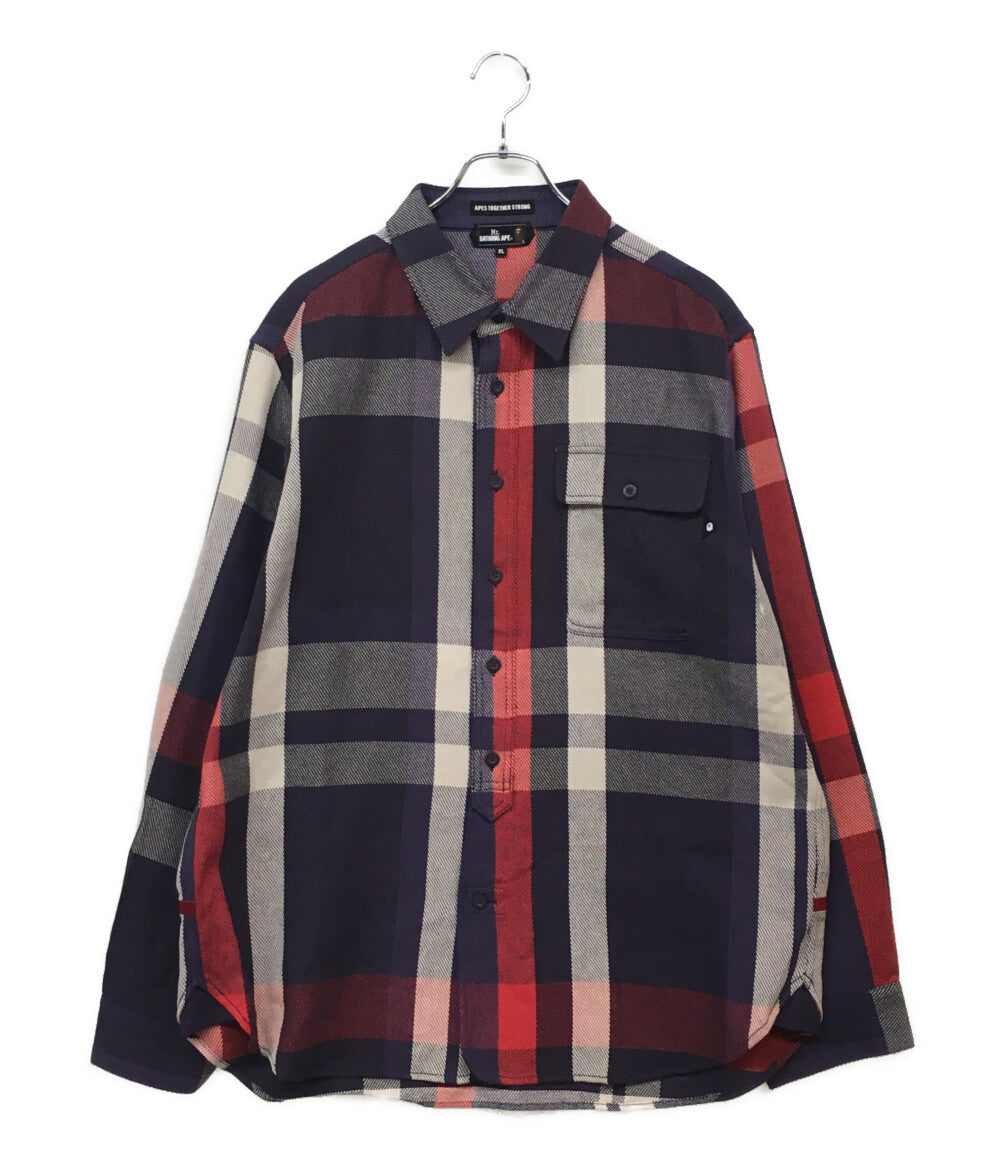 アベイシングエイプ 美品 長袖チェックシャツ 007SHK801301M メンズ SIZE XL A BATHING APE