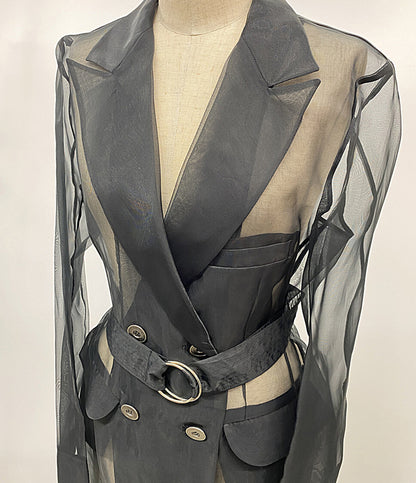 美品 KIMHEKIM キムヘキム シアーダブルコート レディース SIZE 34