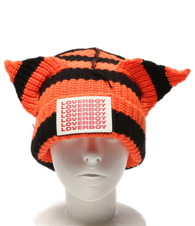 美品 チャールズ・ジェフリー・ラバーボーイ ニット帽 ボーダー耳付きビーニー メンズ Charles Jeffrey Loverboy