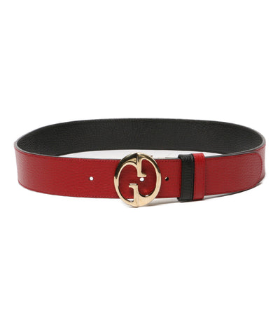 グッチ 450000 リバーシブルレザーベルト レッド×ブラック CA02G レディース GUCCI