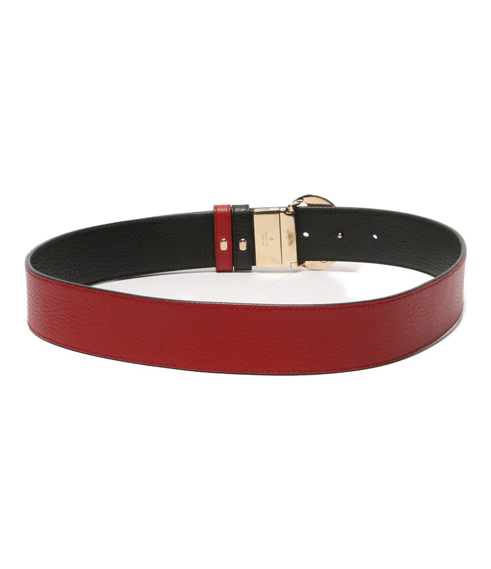 【未使用】GUCCI リバーシブルレザー ベルト 赤/黒 グッチリバーシブルベルト アウトレット 黒/赤系×ゴールド金具
