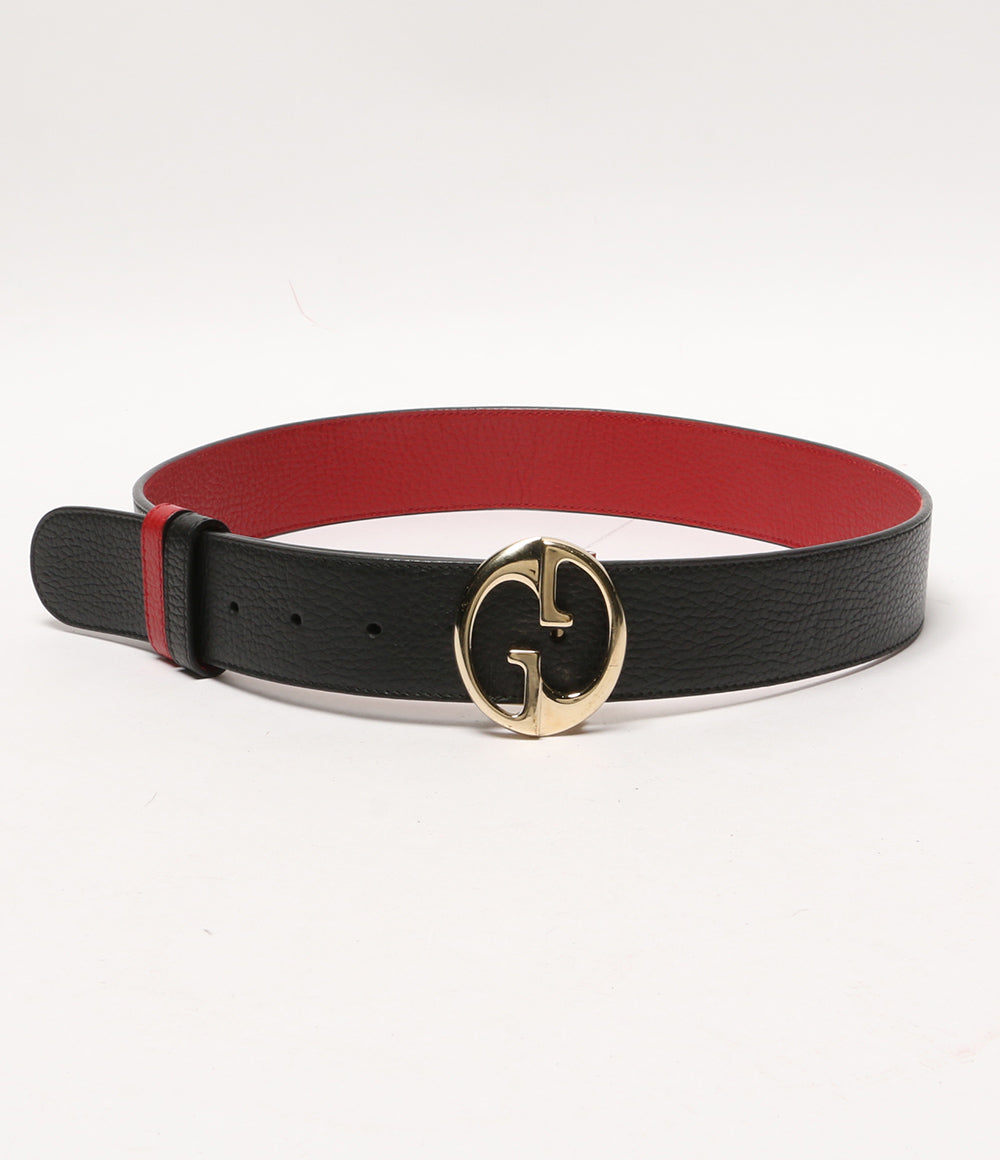 GUCCI リバーシブル レザーベルト 黒 赤 グッチ 450000 リバーシブルレザーベルト レッド×ブラック CA02G