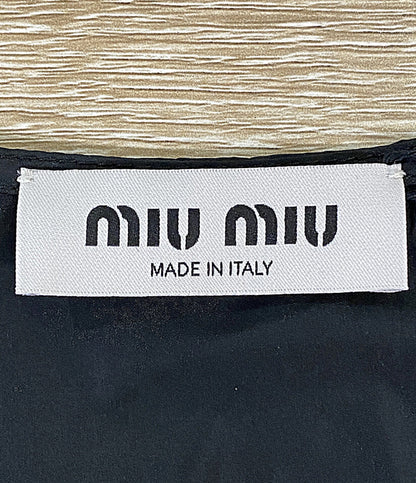 美品 MIU MIU ベスト Technical silk top Black レディース SIZE 42 ミュウ ミュウ