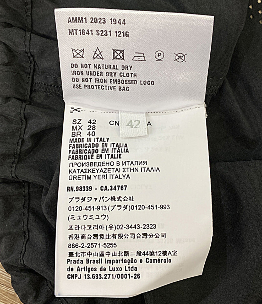 美品 MIU MIU ベスト Technical silk top Black レディース SIZE 42 ミュウ ミュウ