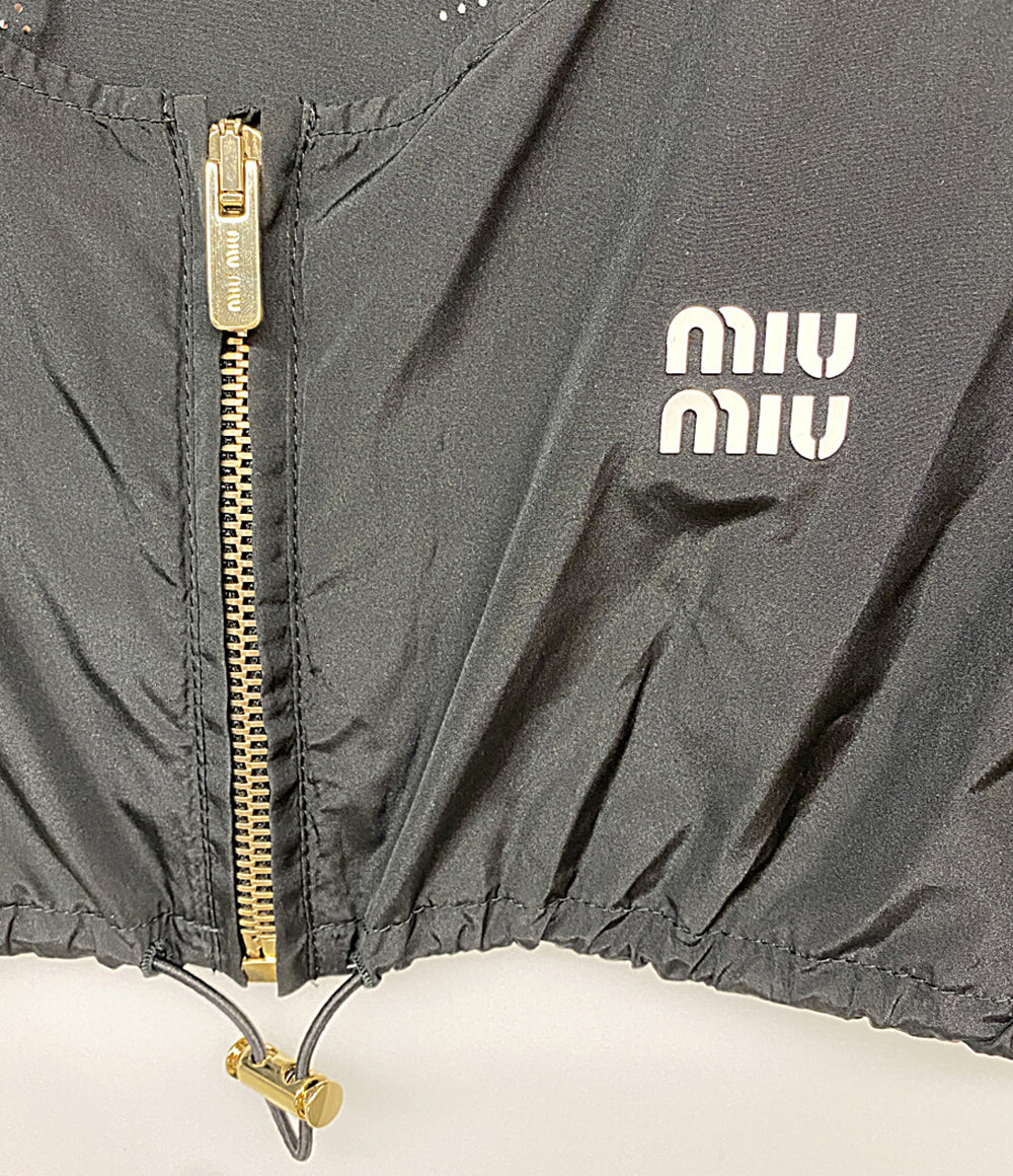 美品 MIU MIU ベスト Technical silk top Black レディース SIZE 42 ミュウ ミュウ