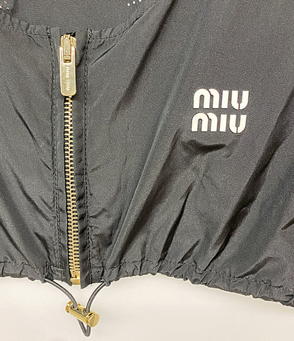 美品 MIU MIU ベスト Technical silk top Black レディース SIZE 42 ミュウ ミュウ