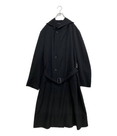 REGULATION YOHJI YAMAMOTO レギュレーションヨウジヤマモト ウールギャバフーデッドコート 24AW H0-C01-140 メンズ SIZE 4