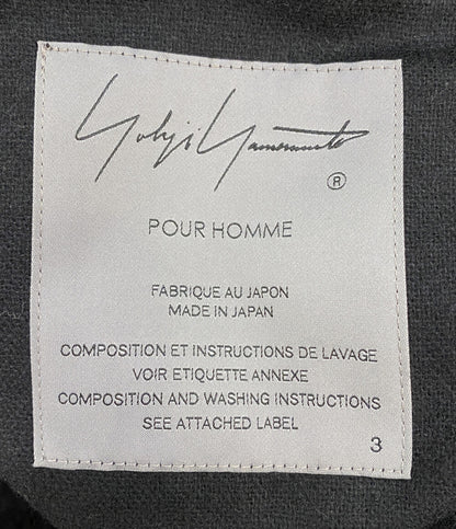 ヨウジヤマモトプールオム コート W PE SHRINK HOODED FASTENER COAT 21AW HX-C07-125 メンズ SIZE 3 YOHJI YAMAMOTO POUR HOMME