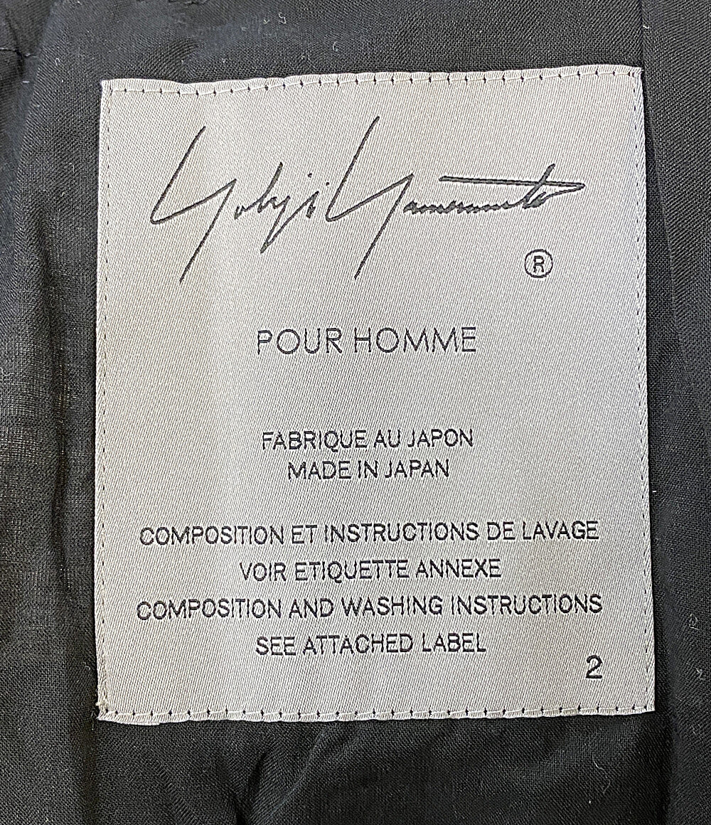 美品 YOHJI YAMAMOTO POUR HOMME ジャケット 80 MODAL LOAN ASYMMETRY JACKET 25SS HP-J30-233 メンズ SIZE 2 ヨウジヤマモトプールオム