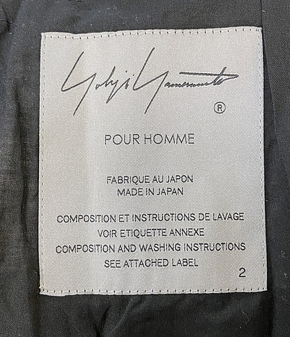 美品 YOHJI YAMAMOTO POUR HOMME ジャケット 80 MODAL LOAN ASYMMETRY JACKET 25SS HP-J30-233 メンズ SIZE 2 ヨウジヤマモトプールオム