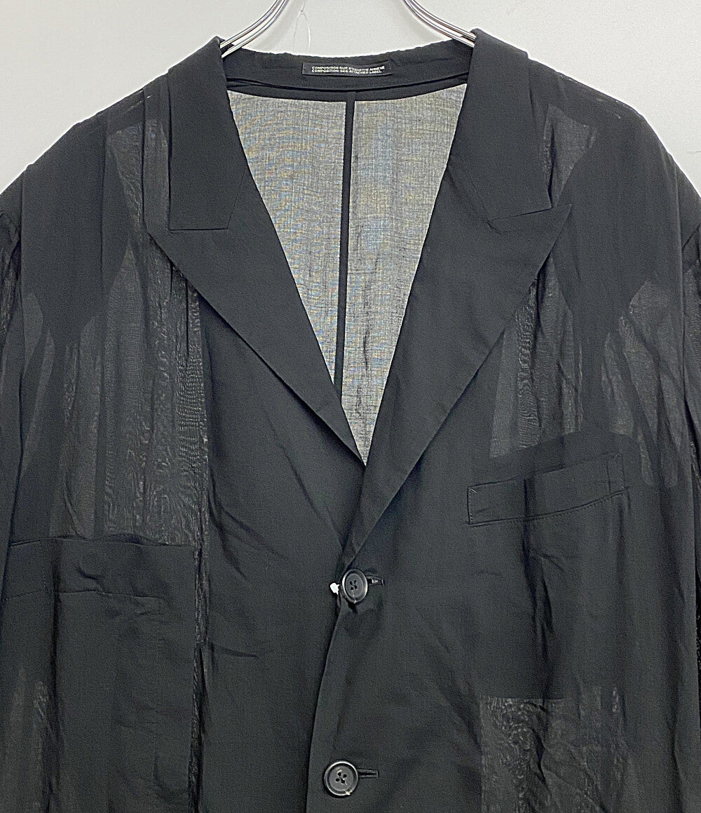美品 YOHJI YAMAMOTO POUR HOMME ジャケット 80 MODAL LOAN ASYMMETRY JACKET 25SS HP-J30-233 メンズ SIZE 2 ヨウジヤマモトプールオム