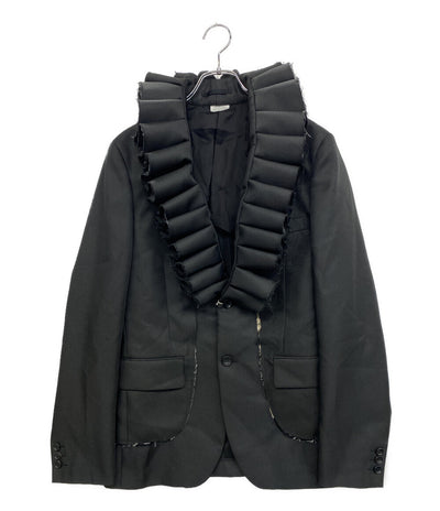 美品 COMME des GARCONS HOMME PLUS 襟襞テーラードジャケット 25SS PO-J005 メンズ SIZE M コムデギャルソンオムプリュス