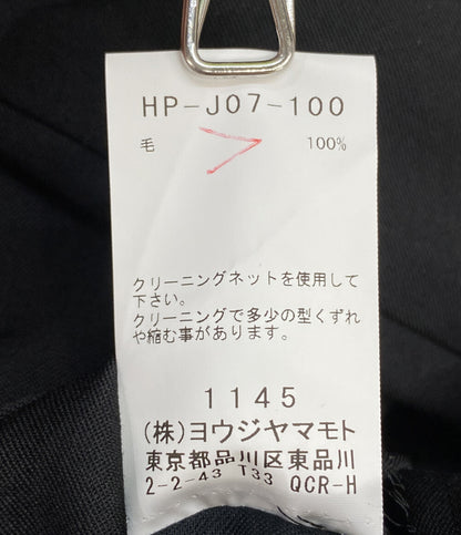 ヨウジヤマモトプールオム 美品 テーラードジャケット WOOL GABARDINE ASYMMETRY LAPEL JACKET 25SS HP-J07-100 メンズ SIZE 3 YOHJI YAMAMOTO POUR HOMME