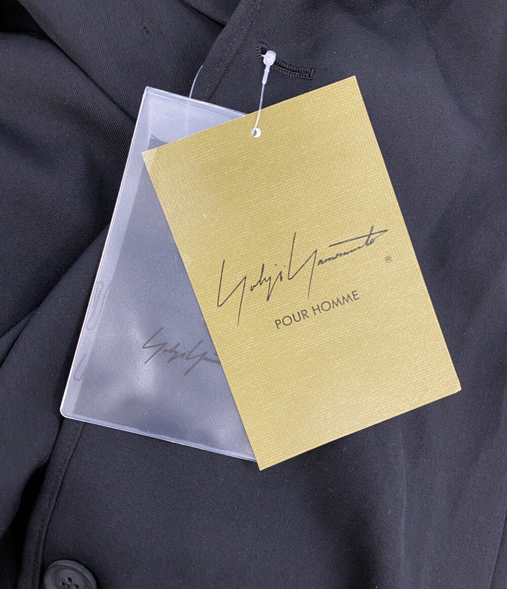 ヨウジヤマモトプールオム 美品 テーラードジャケット WOOL GABARDINE ASYMMETRY LAPEL JACKET 25SS HP-J07-100 メンズ SIZE 3 YOHJI YAMAMOTO POUR HOMME
