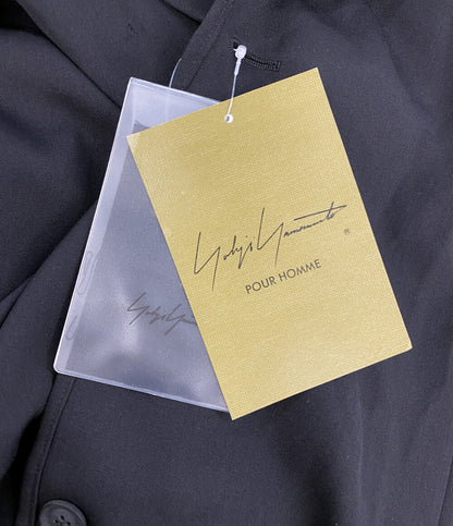 ヨウジヤマモトプールオム 美品 テーラードジャケット WOOL GABARDINE ASYMMETRY LAPEL JACKET 25SS HP-J07-100 メンズ SIZE 3 YOHJI YAMAMOTO POUR HOMME