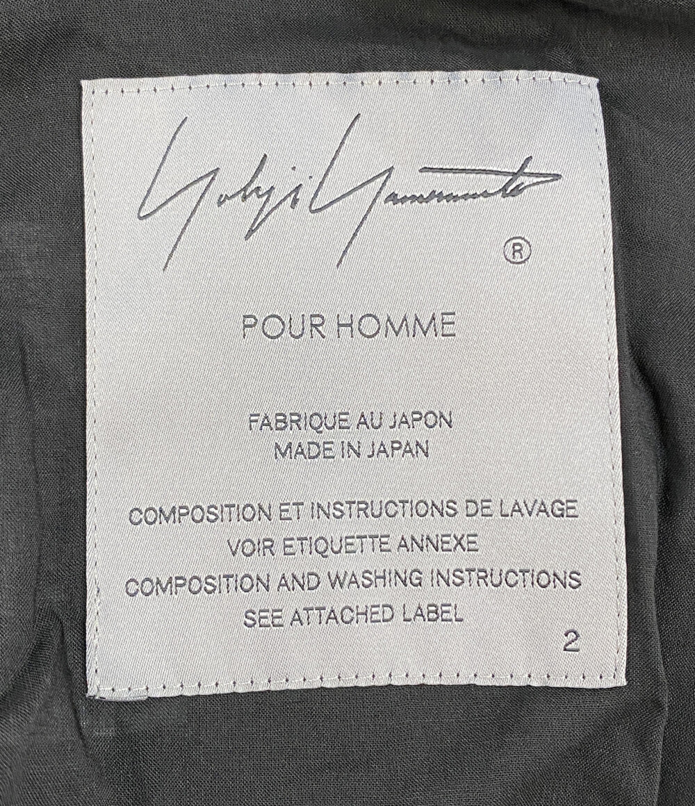 美品 YOHJI YAMAMOTO POUR HOMME テーラードジャケット 80 MODAL LOAN DETACHABLE COLLAR JACKET 25SS HP-J53-233 メンズ SIZE 2 ヨウジヤマモトプールオム