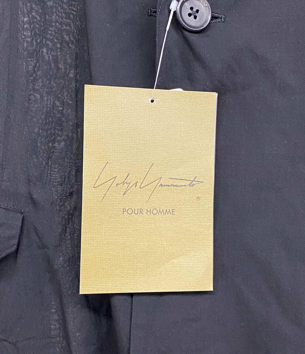 美品 YOHJI YAMAMOTO POUR HOMME テーラードジャケット 80 MODAL LOAN DETACHABLE COLLAR JACKET 25SS HP-J53-233 メンズ SIZE 2 ヨウジヤマモトプールオム