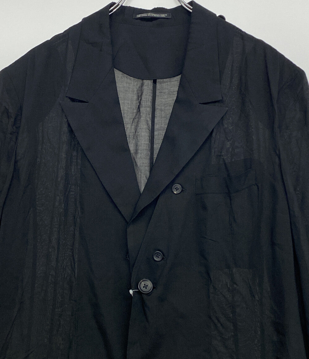 美品 YOHJI YAMAMOTO POUR HOMME テーラードジャケット 80 MODAL LOAN DETACHABLE COLLAR JACKET 25SS HP-J53-233 メンズ SIZE 2 ヨウジヤマモトプールオム