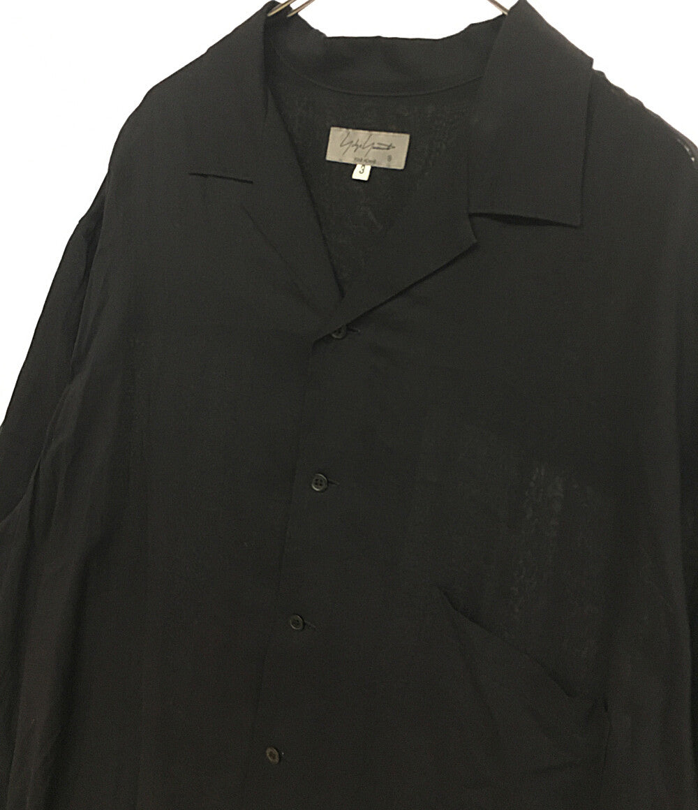 ヨウジヤマモトプールオム タンセル開襟オープンカラーシャツ HZ-B96 23SS メンズ SIZE 3 YOHJI YAMAMOTO POUR HOMME