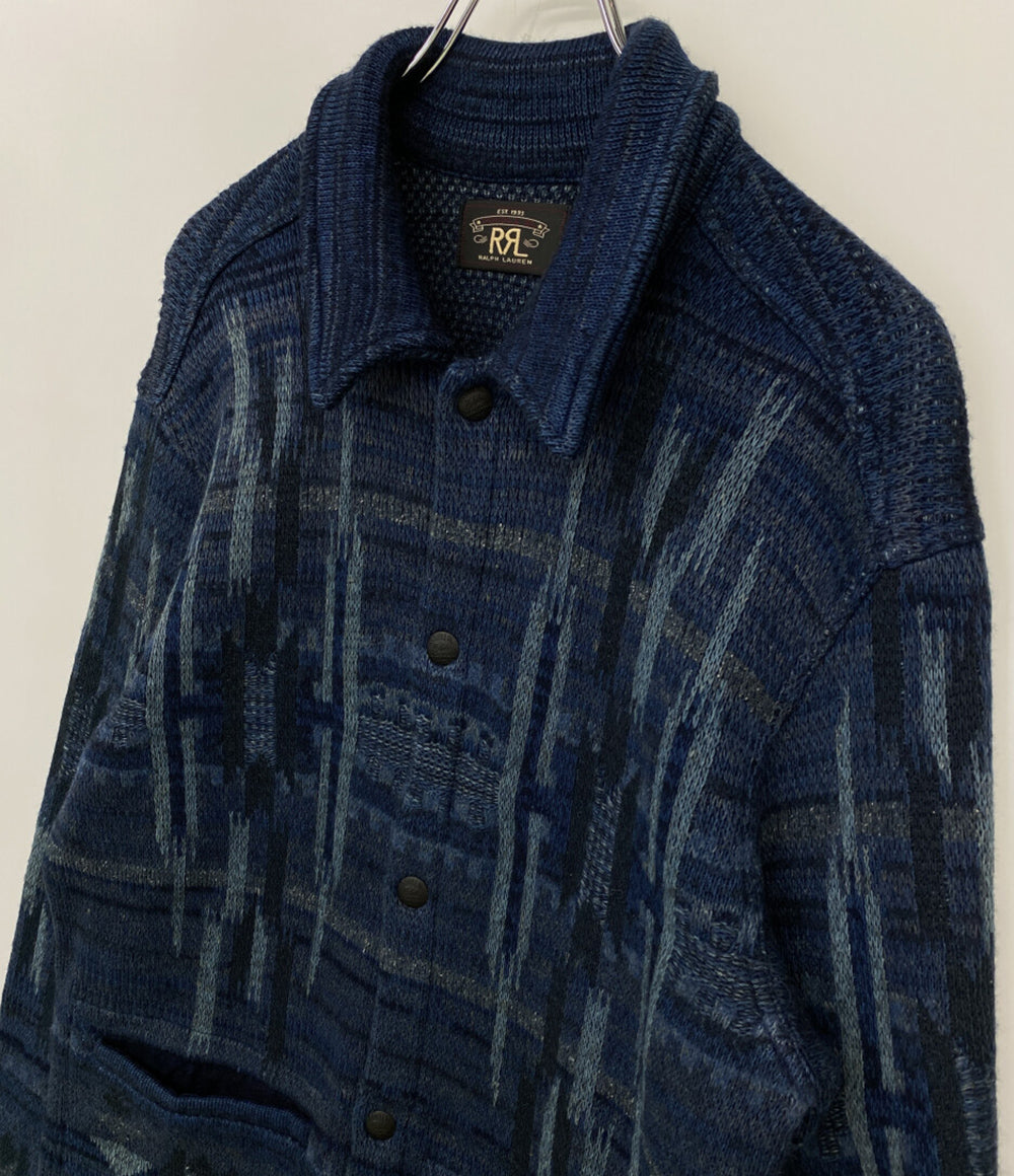 ダブルアールエル ニットカーディガン INDIGO WORKSHIRT SWEATER メンズ SIZE M RRL RALPH LAUREN