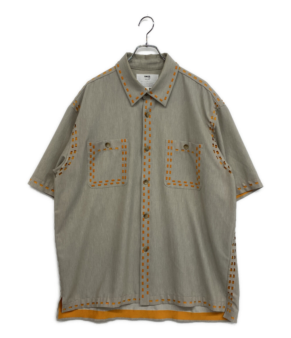 AMOK アモク 半袖シャツ LASER STITCH SHIRTS 221021 メンズ SIZE L