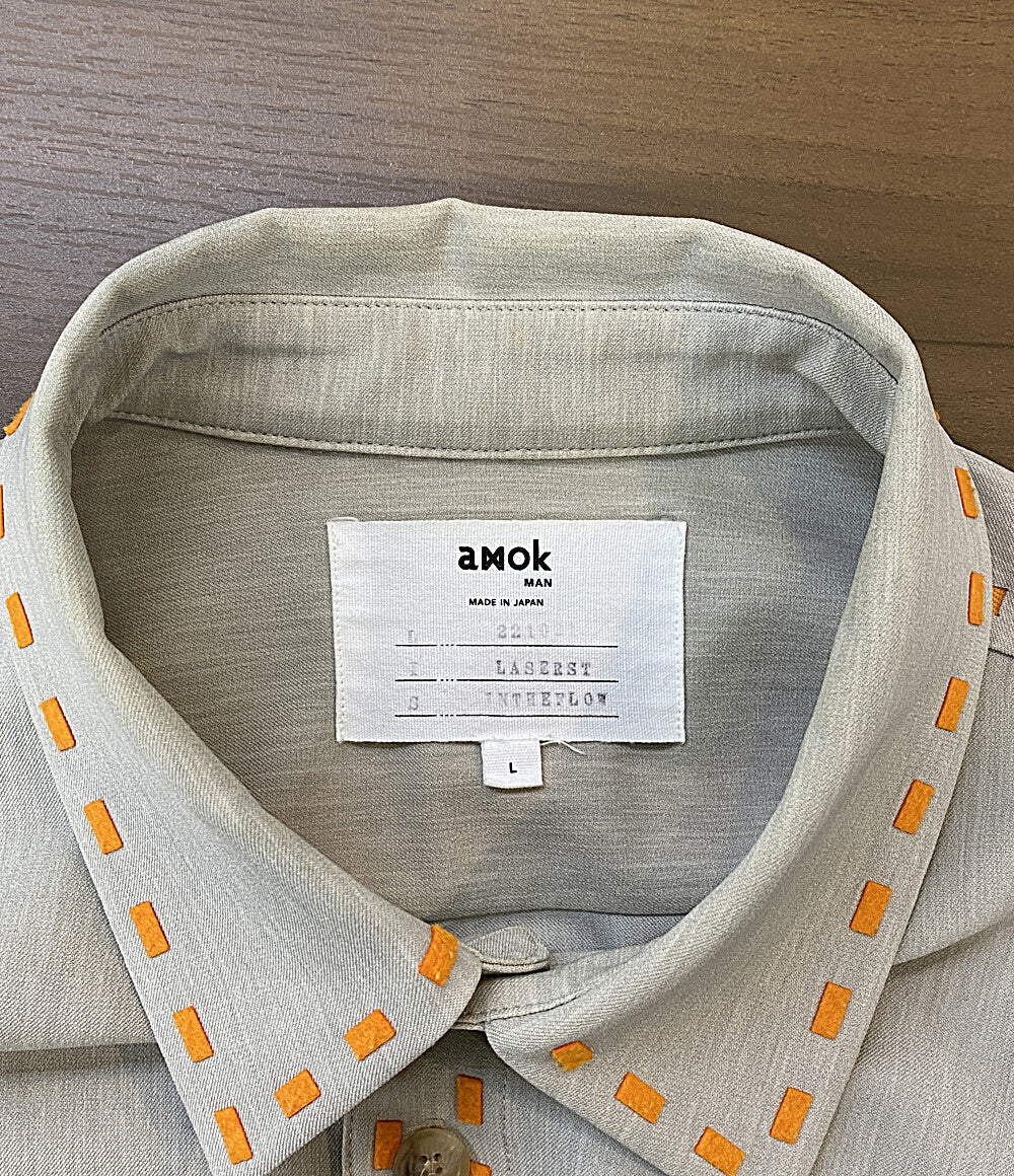 AMOK アモク 半袖シャツ LASER STITCH SHIRTS 221021 メンズ SIZE L