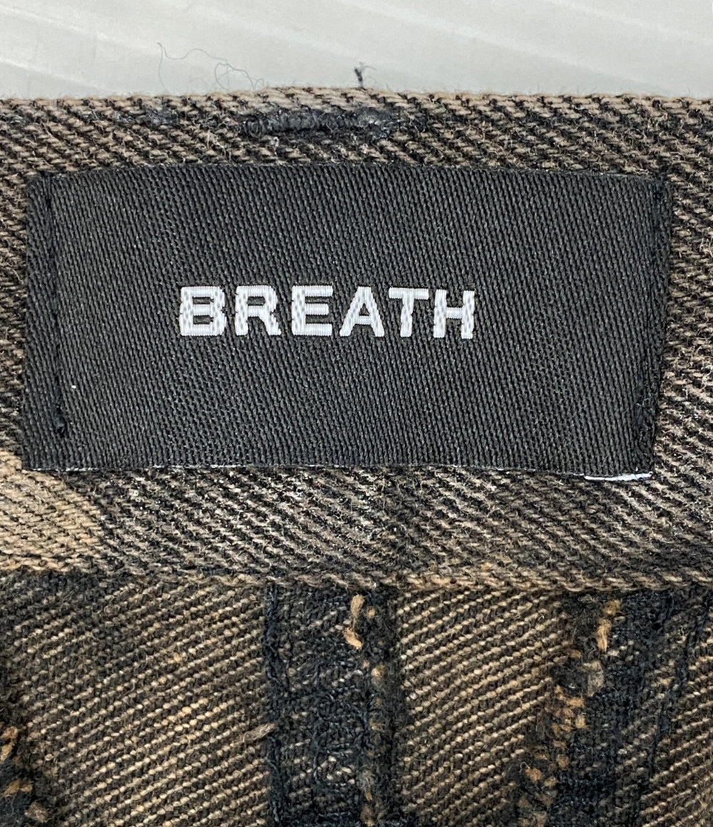 美品 BREATH ショートパンツ X JEANS COATING SHORTS BRW 25SS BR25SS-P1010 メンズ SIZE XL ブレスレス