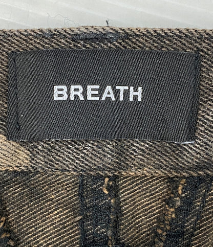 美品 BREATH ショートパンツ X JEANS COATING SHORTS BRW 25SS BR25SS-P1010 メンズ SIZE XL ブレスレス