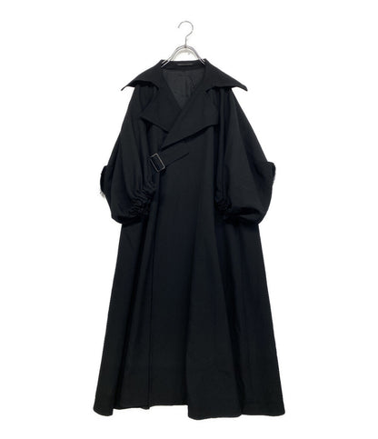 YOHJI YAMAMOTO COLLECTIONS ヨウジヤマモト コレクションズ アーミーギャバジン袖バルーンコート 24AW F0-C63-101 レディース SIZE 2