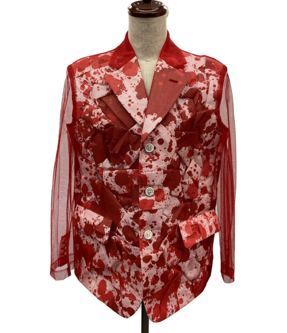 コムデギャルソン コムデギャルソン 美品 レースレイヤードペンキジャケット 25SS GO-J035 レディース SIZE S COMME des GARCONS COMME des GARCONS