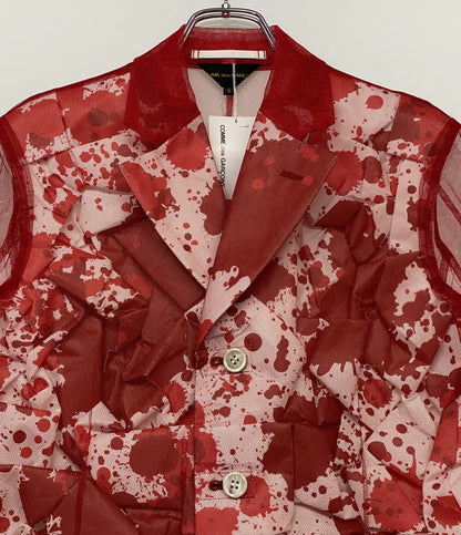 美品 COMME des GARCONS COMME des GARCONS レースレイヤードペンキジャケット 25SS GO-J035 レディース SIZE S コムデギャルソン コムデギャルソン